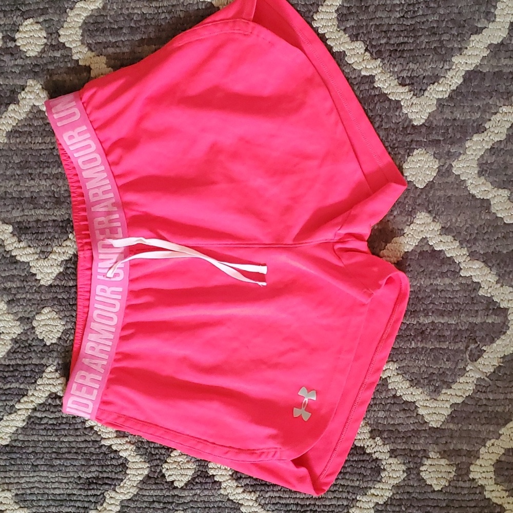 Hot Pink Under Armour Workout/Running Shorts.
